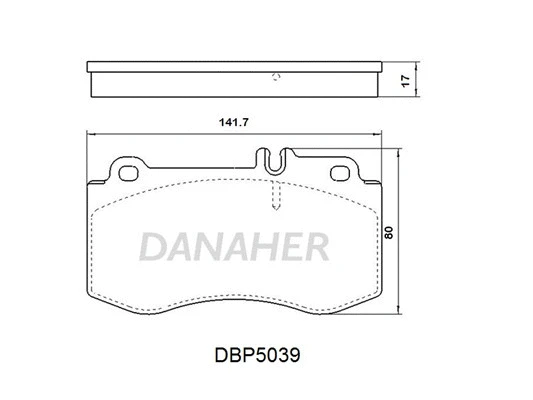 DBP5039 DANAHER Комплект тормозных колодок, дисковый тормоз (фото 1)