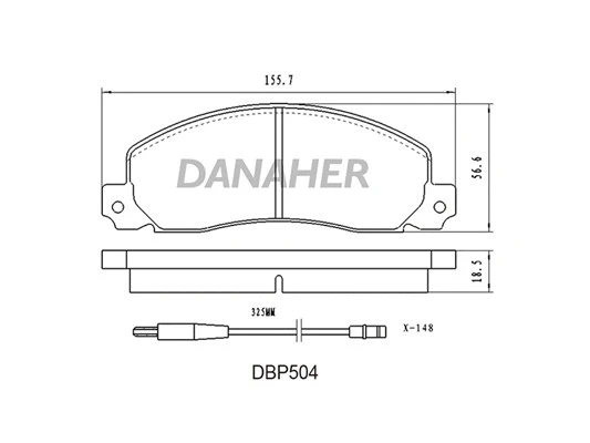 DBP504 DANAHER Комплект тормозных колодок, дисковый тормоз (фото 1)