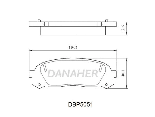 DBP5051 DANAHER Комплект тормозных колодок, дисковый тормоз (фото 1)