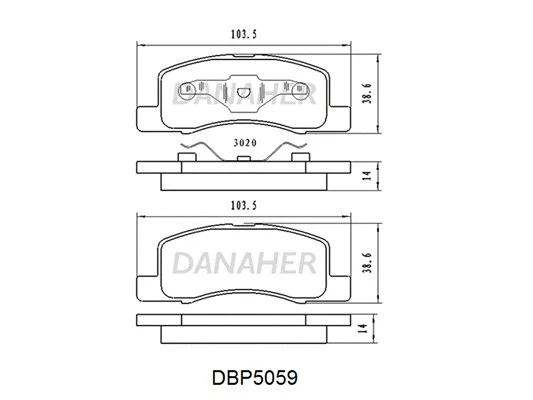 DBP5059 DANAHER Комплект тормозных колодок, дисковый тормоз (фото 1)