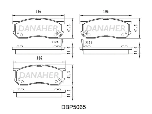 DBP5065 DANAHER Комплект тормозных колодок, дисковый тормоз (фото 1)