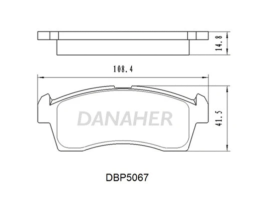 DBP5067 DANAHER Комплект тормозных колодок, дисковый тормоз (фото 1)