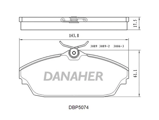 DBP5074 DANAHER Комплект тормозных колодок, дисковый тормоз (фото 1)