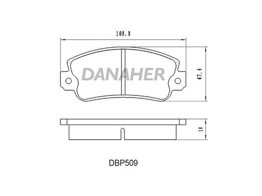 DBP509 DANAHER Комплект тормозных колодок, дисковый тормоз (фото 1)