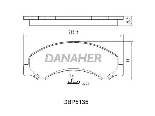 DBP5135 DANAHER Комплект тормозных колодок, дисковый тормоз (фото 1)