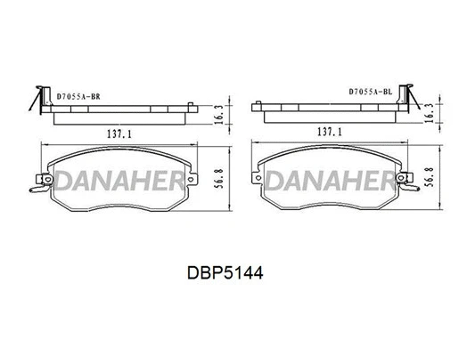 DBP5144 DANAHER Комплект тормозных колодок, дисковый тормоз (фото 1)