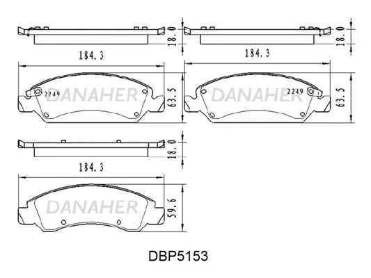 DBP5153 DANAHER Комплект тормозных колодок, дисковый тормоз (фото 1)