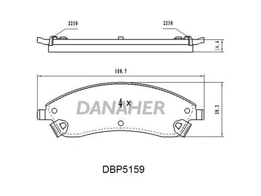 DBP5159 DANAHER Комплект тормозных колодок, дисковый тормоз (фото 1)