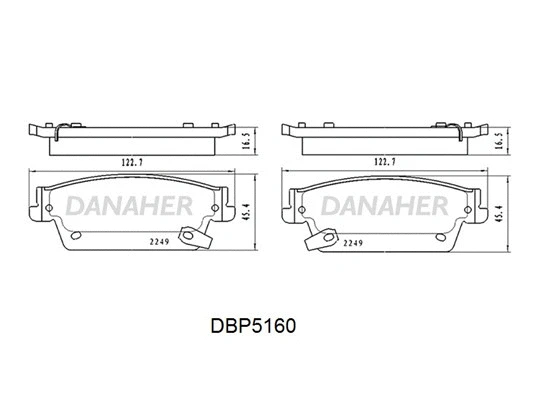 DBP5160 DANAHER Комплект тормозных колодок, дисковый тормоз (фото 1)