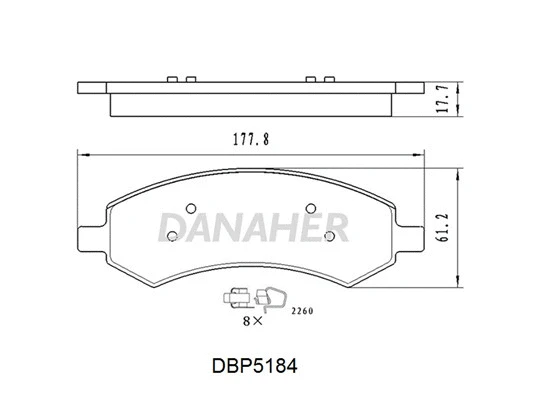 DBP5184 DANAHER Комплект тормозных колодок, дисковый тормоз (фото 1)