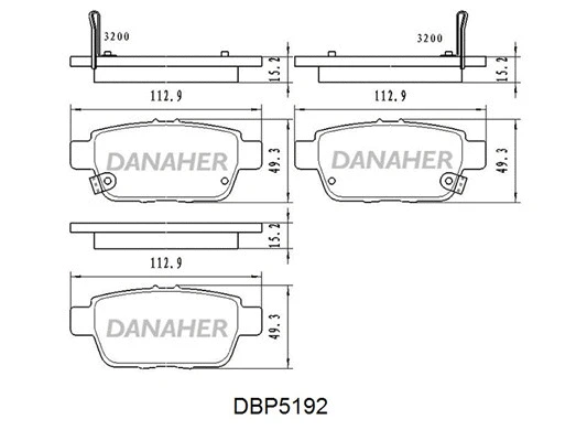 DBP5192 DANAHER Комплект тормозных колодок, дисковый тормоз (фото 1)