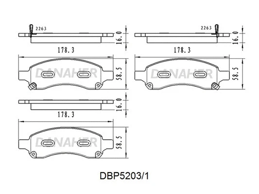DBP5203/1 DANAHER Комплект тормозных колодок, дисковый тормоз (фото 1)