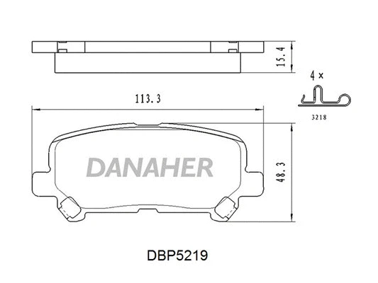 DBP5219 DANAHER Комплект тормозных колодок, дисковый тормоз (фото 1)