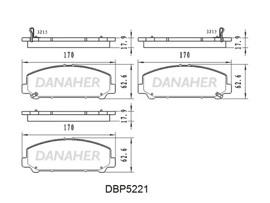 DBP5221 DANAHER Комплект тормозных колодок, дисковый тормоз (фото 1)
