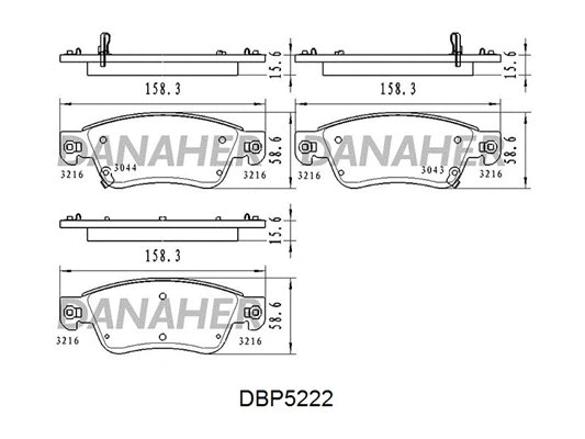 DBP5222 DANAHER Комплект тормозных колодок, дисковый тормоз (фото 1)