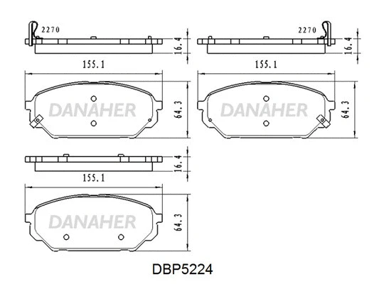 DBP5224 DANAHER Комплект тормозных колодок, дисковый тормоз (фото 1)