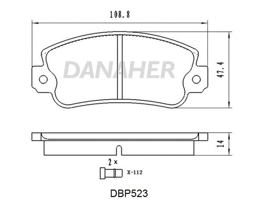 DBP523 DANAHER Комплект тормозных колодок, дисковый тормоз (фото 1)