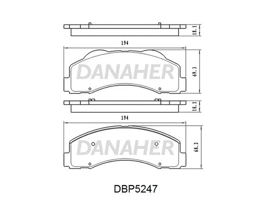 DBP5247 DANAHER Комплект тормозных колодок, дисковый тормоз (фото 1)