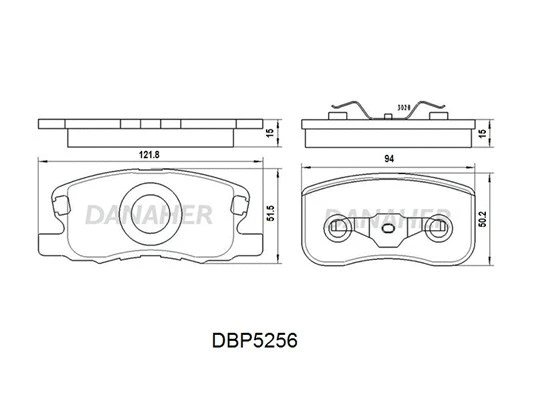 DBP5256 DANAHER Комплект тормозных колодок, дисковый тормоз (фото 1)