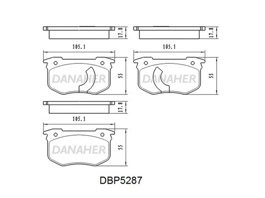 DBP5287 DANAHER Комплект тормозных колодок, дисковый тормоз (фото 1)