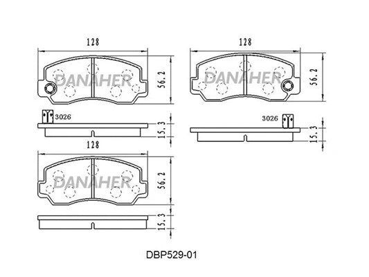 DBP529-01 DANAHER Комплект тормозных колодок, дисковый тормоз (фото 1)