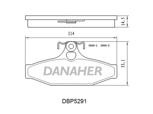 DBP5291 DANAHER Комплект тормозных колодок, дисковый тормоз (фото 1)