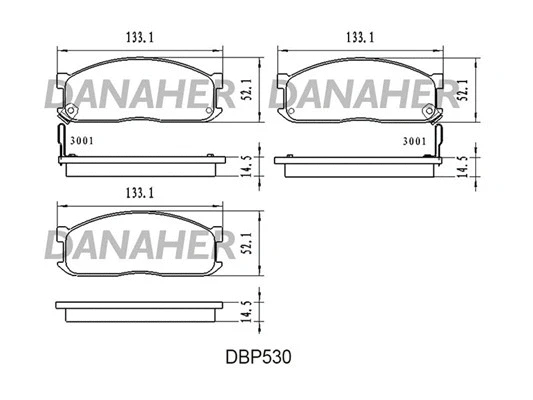 DBP530 DANAHER Комплект тормозных колодок, дисковый тормоз (фото 1)