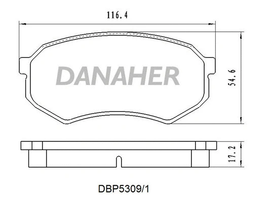 DBP5309/1 DANAHER Комплект тормозных колодок, дисковый тормоз (фото 1)
