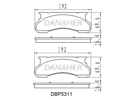 DBP5311 DANAHER Комплект тормозных колодок, дисковый тормоз (фото 1)