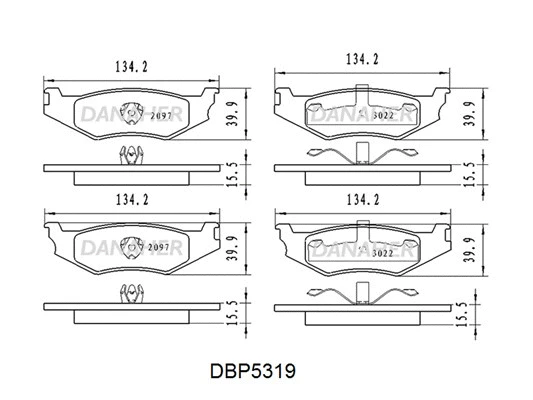 DBP5319 DANAHER Комплект тормозных колодок, дисковый тормоз (фото 1)