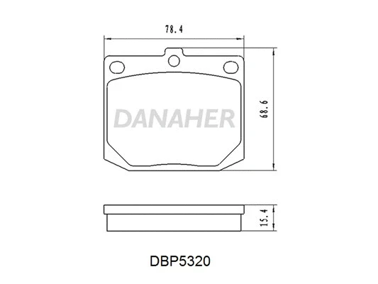 DBP5320 DANAHER Комплект тормозных колодок, дисковый тормоз (фото 1)