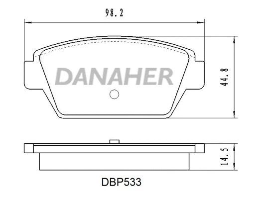 DBP533 DANAHER Комплект тормозных колодок, дисковый тормоз (фото 1)