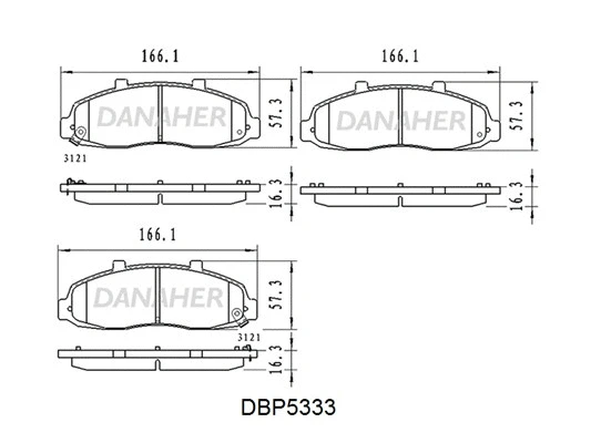 DBP5333 DANAHER Комплект тормозных колодок, дисковый тормоз (фото 1)