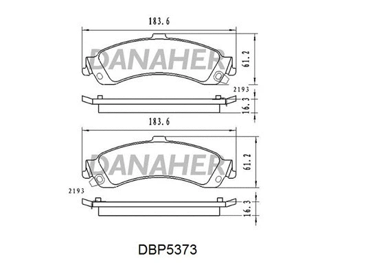 DBP5373 DANAHER Комплект тормозных колодок, дисковый тормоз (фото 1)