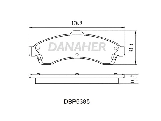 DBP5385 DANAHER Комплект тормозных колодок, дисковый тормоз (фото 1)