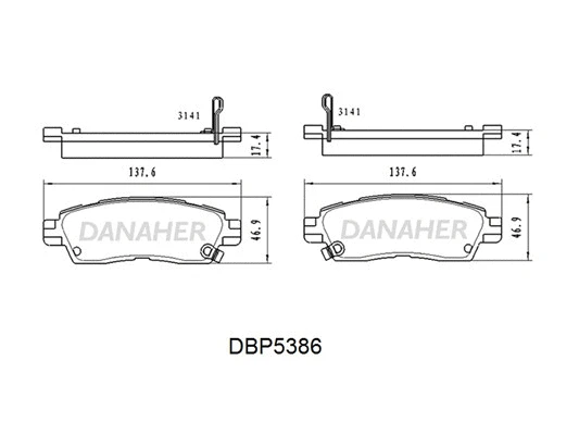 DBP5386 DANAHER Комплект тормозных колодок, дисковый тормоз (фото 1)