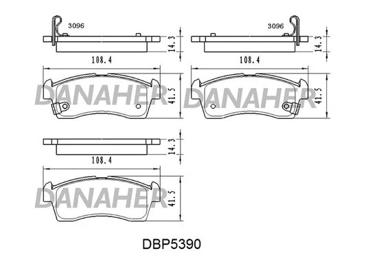 DBP5390 DANAHER Комплект тормозных колодок, дисковый тормоз (фото 1)