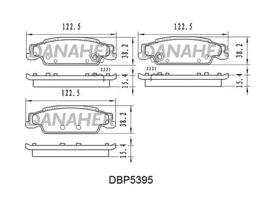 DBP5395 DANAHER Комплект тормозных колодок, дисковый тормоз (фото 1)