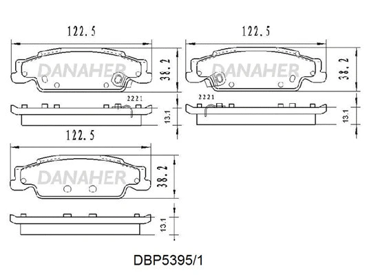 DBP5395/1 DANAHER Комплект тормозных колодок, дисковый тормоз (фото 1)