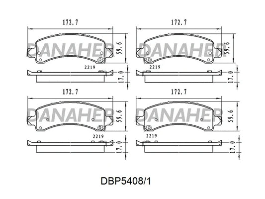 DBP5408/1 DANAHER Комплект тормозных колодок, дисковый тормоз (фото 1)