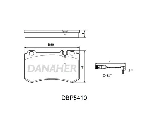 DBP5410 DANAHER Комплект тормозных колодок, дисковый тормоз (фото 1)