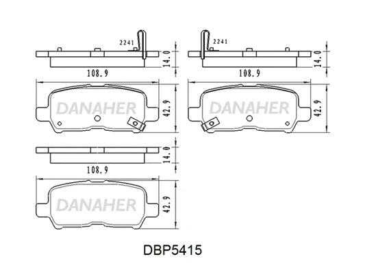 DBP5415 DANAHER Комплект тормозных колодок, дисковый тормоз (фото 1)