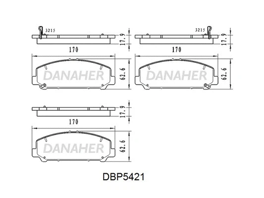 DBP5421 DANAHER Комплект тормозных колодок, дисковый тормоз (фото 1)