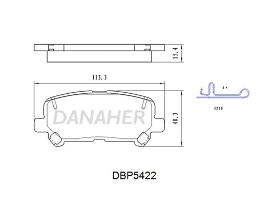 DBP5422 DANAHER Комплект тормозных колодок, дисковый тормоз (фото 1)