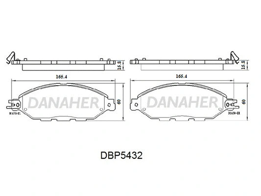 DBP5432 DANAHER Комплект тормозных колодок, дисковый тормоз (фото 1)