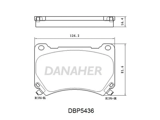 DBP5436 DANAHER Комплект тормозных колодок, дисковый тормоз (фото 1)