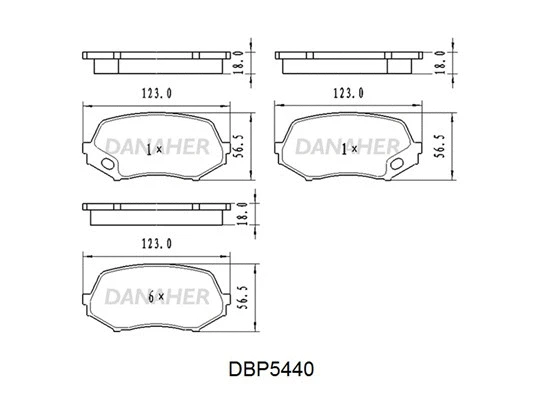 DBP5440 DANAHER Комплект тормозных колодок, дисковый тормоз (фото 1)