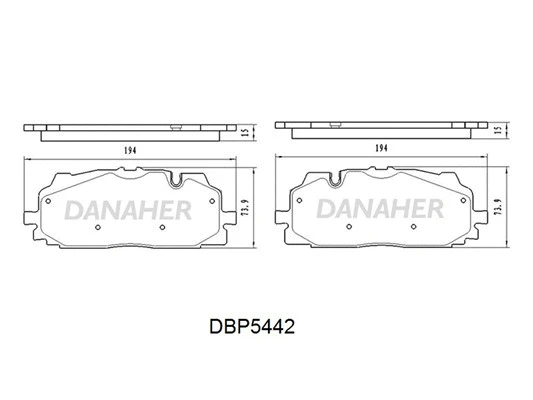 DBP5442 DANAHER Комплект тормозных колодок, дисковый тормоз (фото 1)