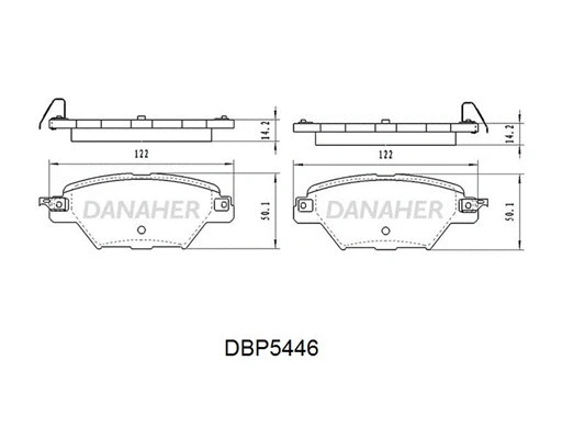 DBP5446 DANAHER Комплект тормозных колодок, дисковый тормоз (фото 1)