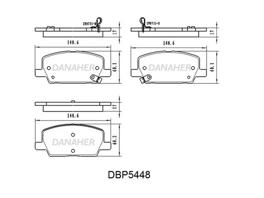 DBP5448 DANAHER Комплект тормозных колодок, дисковый тормоз (фото 1)